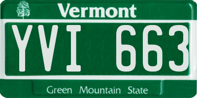 VT license plate YVI663