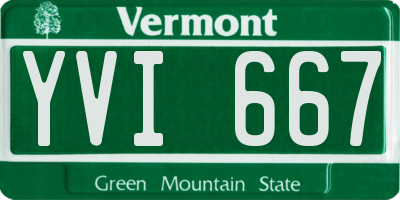 VT license plate YVI667