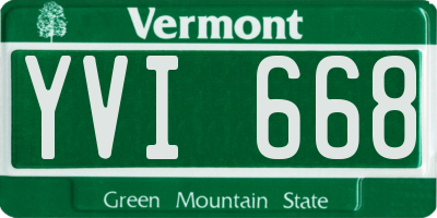 VT license plate YVI668