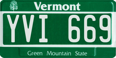 VT license plate YVI669