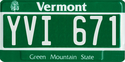 VT license plate YVI671