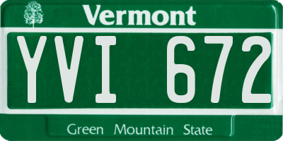 VT license plate YVI672