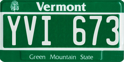 VT license plate YVI673