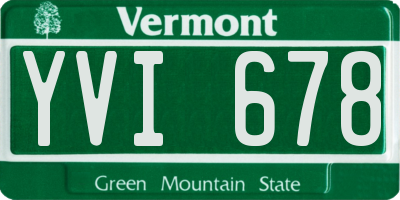 VT license plate YVI678