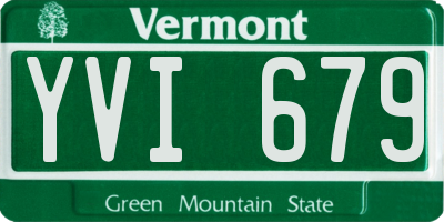VT license plate YVI679