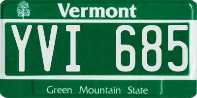 VT license plate YVI685