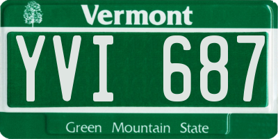VT license plate YVI687