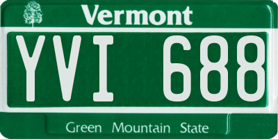 VT license plate YVI688