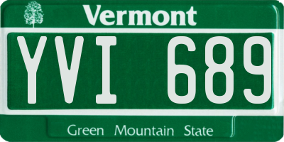 VT license plate YVI689