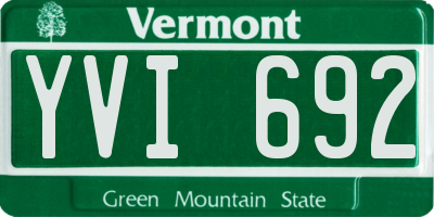 VT license plate YVI692