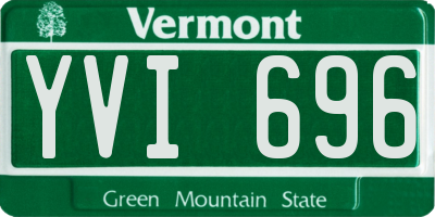 VT license plate YVI696
