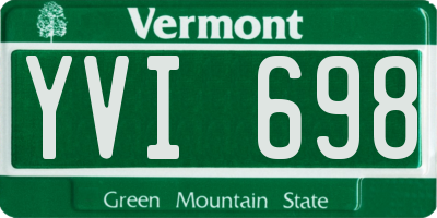 VT license plate YVI698