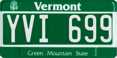 VT license plate YVI699