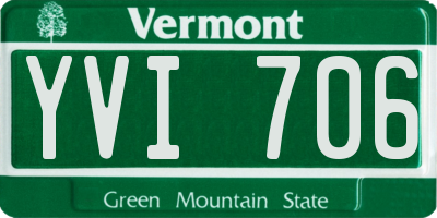 VT license plate YVI706