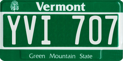 VT license plate YVI707