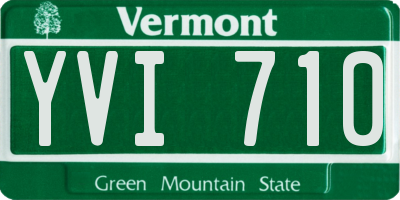VT license plate YVI710
