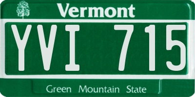 VT license plate YVI715