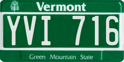 VT license plate YVI716