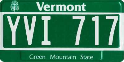 VT license plate YVI717