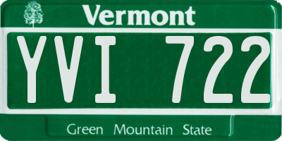 VT license plate YVI722