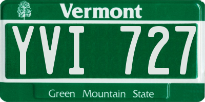 VT license plate YVI727