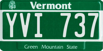 VT license plate YVI737