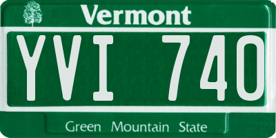 VT license plate YVI740