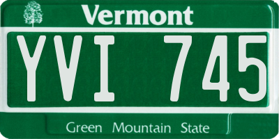 VT license plate YVI745
