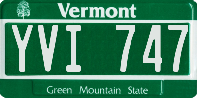 VT license plate YVI747