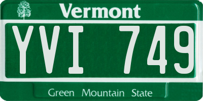 VT license plate YVI749