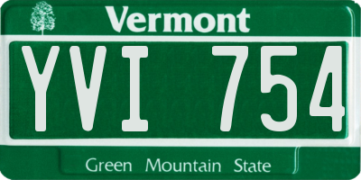 VT license plate YVI754