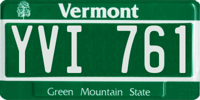 VT license plate YVI761