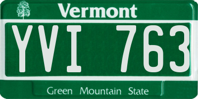 VT license plate YVI763
