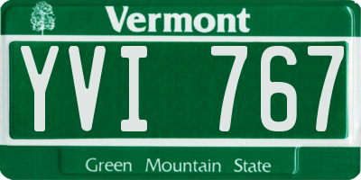 VT license plate YVI767