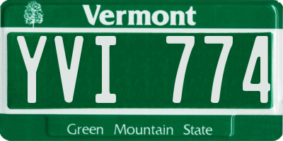 VT license plate YVI774