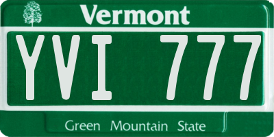 VT license plate YVI777