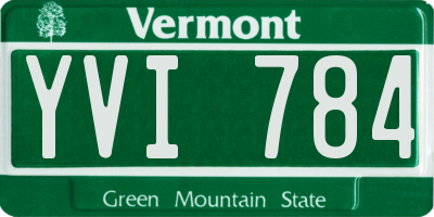 VT license plate YVI784