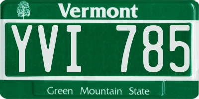VT license plate YVI785