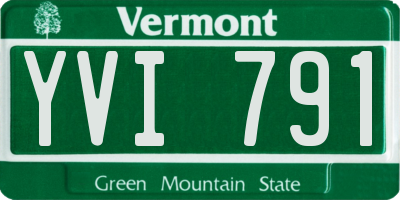 VT license plate YVI791