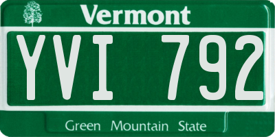 VT license plate YVI792