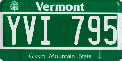 VT license plate YVI795