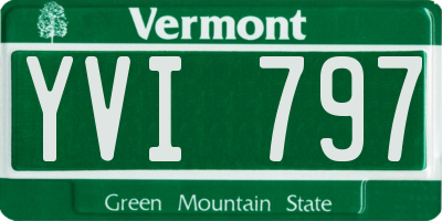 VT license plate YVI797