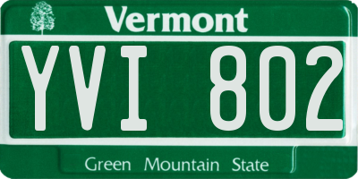 VT license plate YVI802