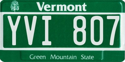 VT license plate YVI807