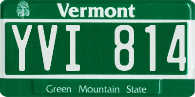 VT license plate YVI814