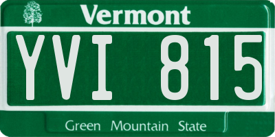 VT license plate YVI815