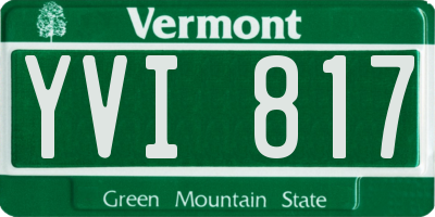 VT license plate YVI817