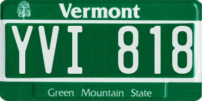 VT license plate YVI818