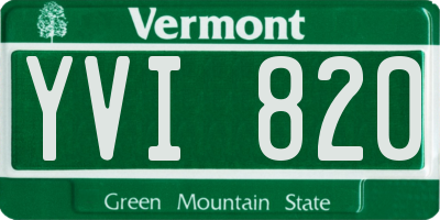 VT license plate YVI820
