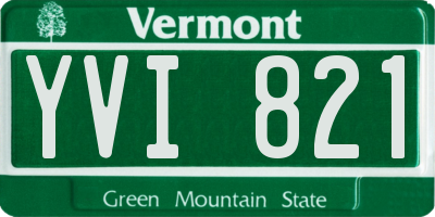 VT license plate YVI821